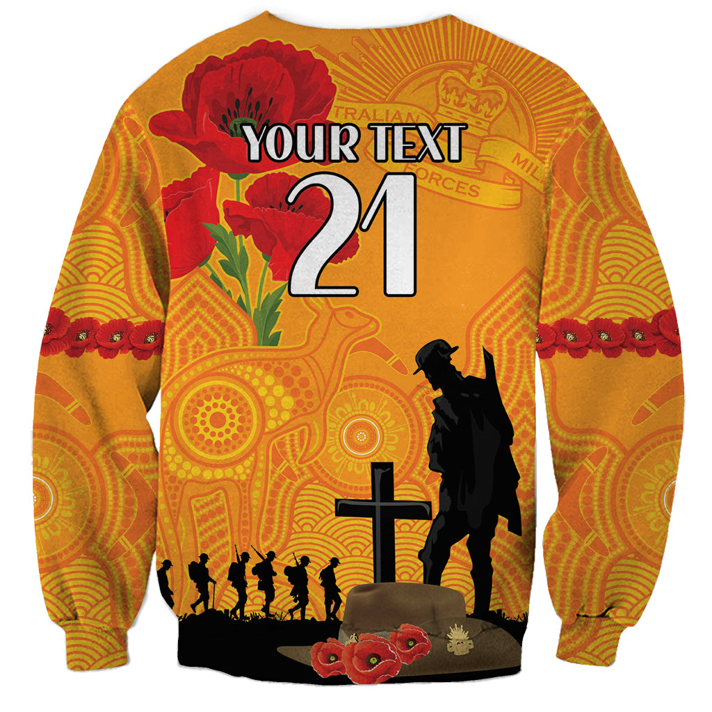 Australia Wallabies Rugby ANZAC Custom Sweatshirt Gallipoli Soldier With Aboriginal Dots Art - Vibe Hoodie Shop