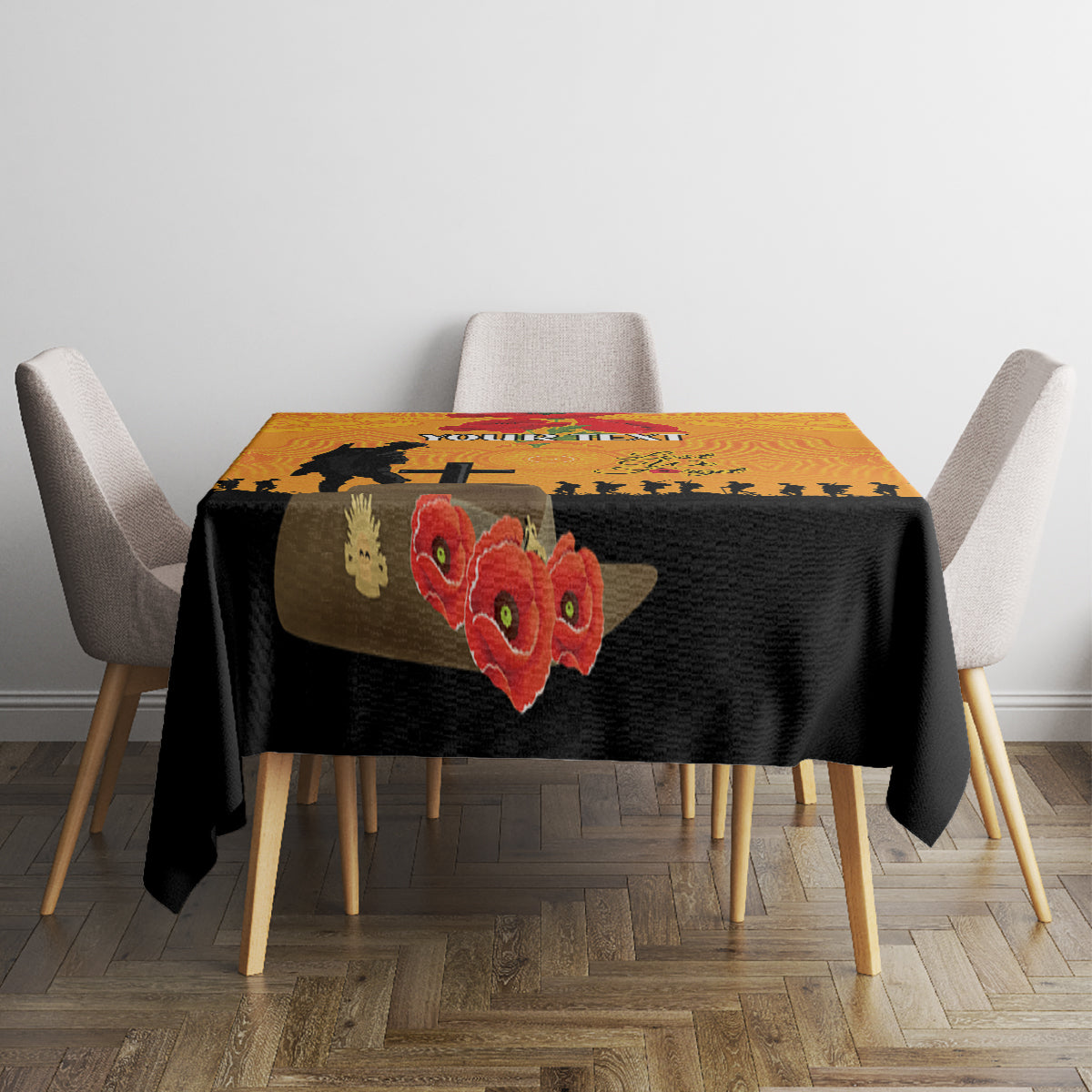 Australia Wallabies Rugby ANZAC Custom Tablecloth Gallipoli Soldier With Aboriginal Dots Art