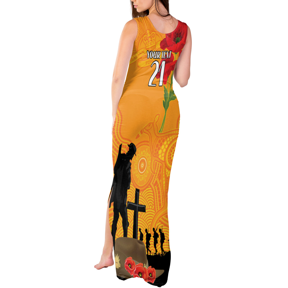 Australia Wallabies Rugby ANZAC Custom Tank Maxi Dress Gallipoli Soldier With Aboriginal Dots Art