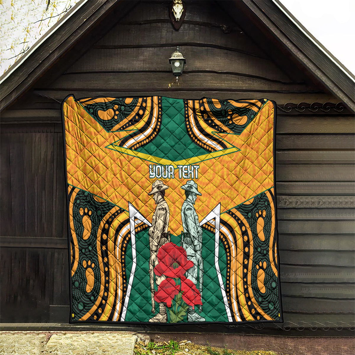 Australia Wallabies Rugby ANZAC Custom Quilt Poppy Soldier With Aboriginal Dots Art - Vibe Hoodie Shop