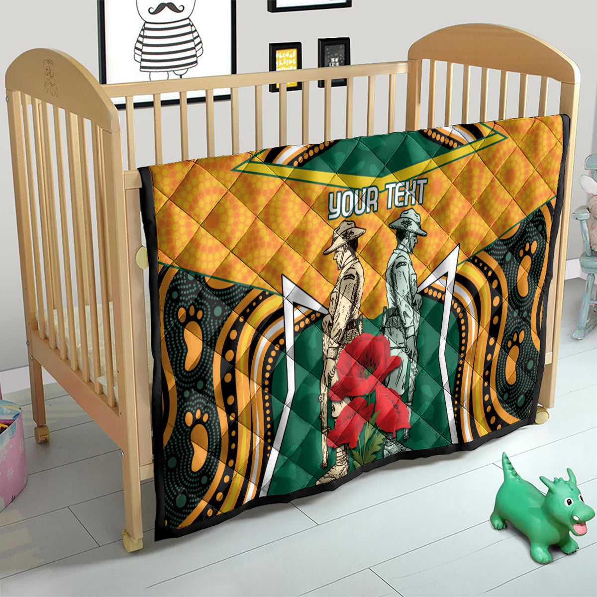 Australia Wallabies Rugby ANZAC Custom Quilt Poppy Soldier With Aboriginal Dots Art - Vibe Hoodie Shop