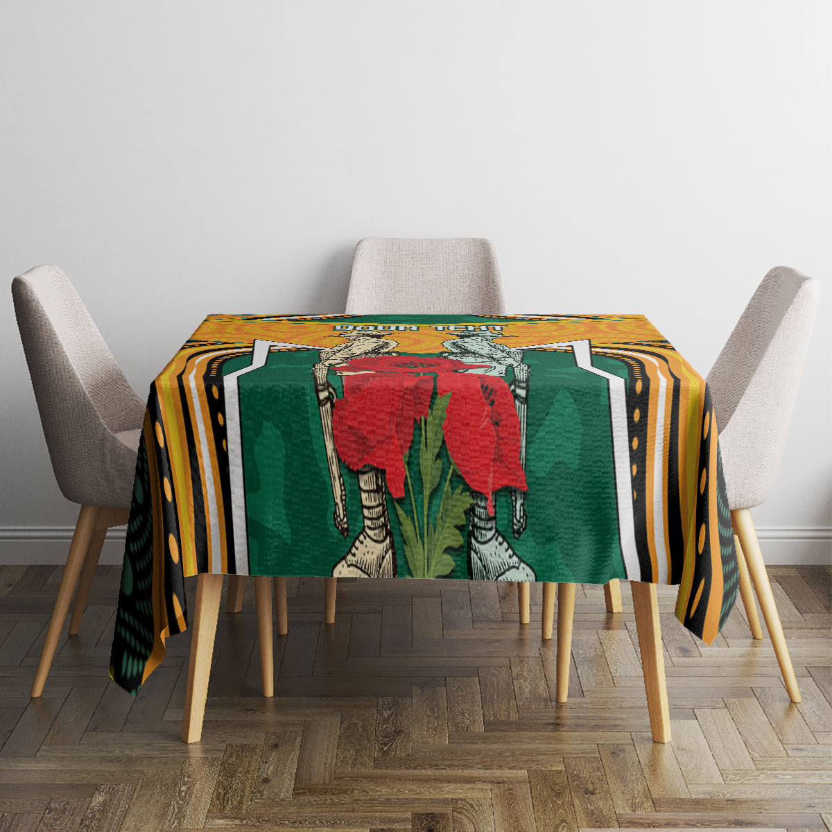 Australia Wallabies Rugby ANZAC Custom Tablecloth Poppy Soldier With Aboriginal Dots Art