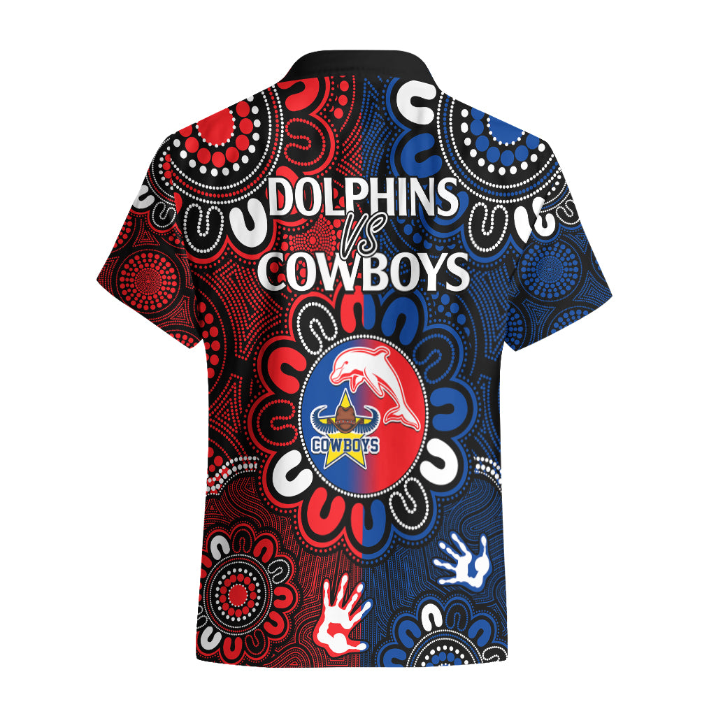NRL Dolphins Combine Cowboys Rugby Hawaiian Shirt Indigenous Aboriginal Style - Vibe Hoodie Shop