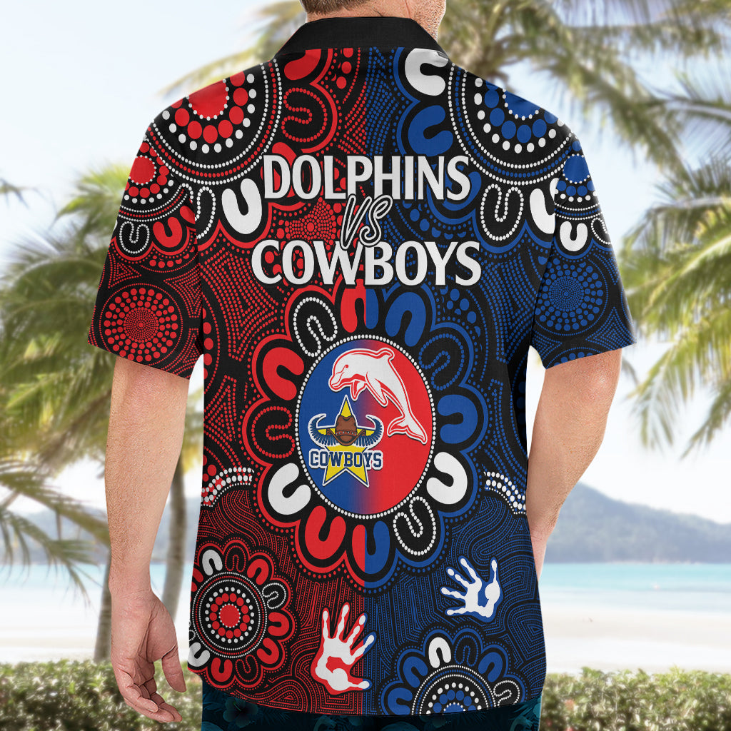 NRL Dolphins Combine Cowboys Rugby Hawaiian Shirt Indigenous Aboriginal Style - Vibe Hoodie Shop