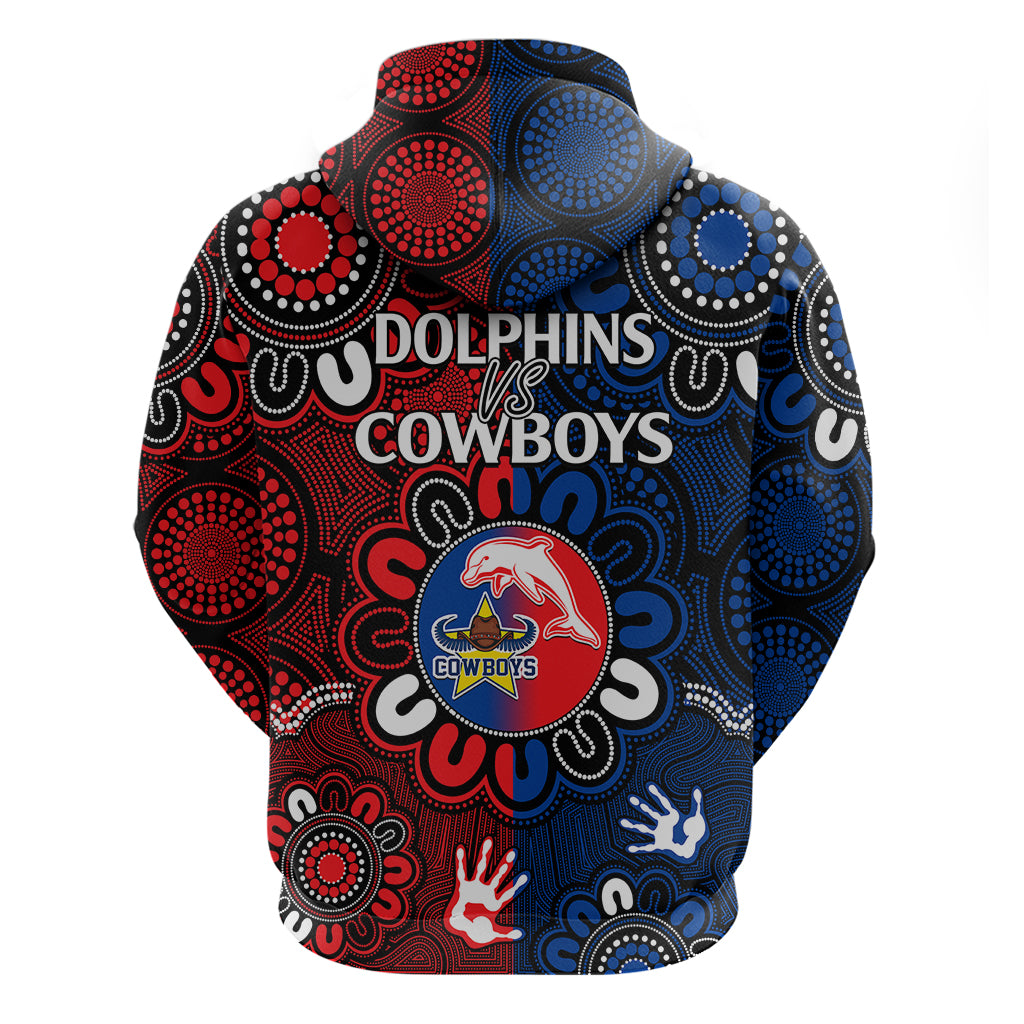 NRL Dolphins Combine Cowboys Rugby Hoodie Indigenous Aboriginal Style LT9 - Vibe Hoodie Shop