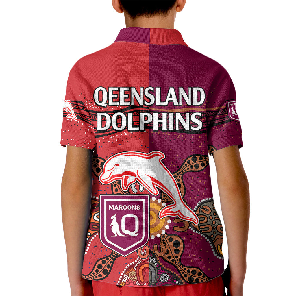 nrl-dolphins-combine-queensland-origin-kid-polo-shirt-aboriginal-2023