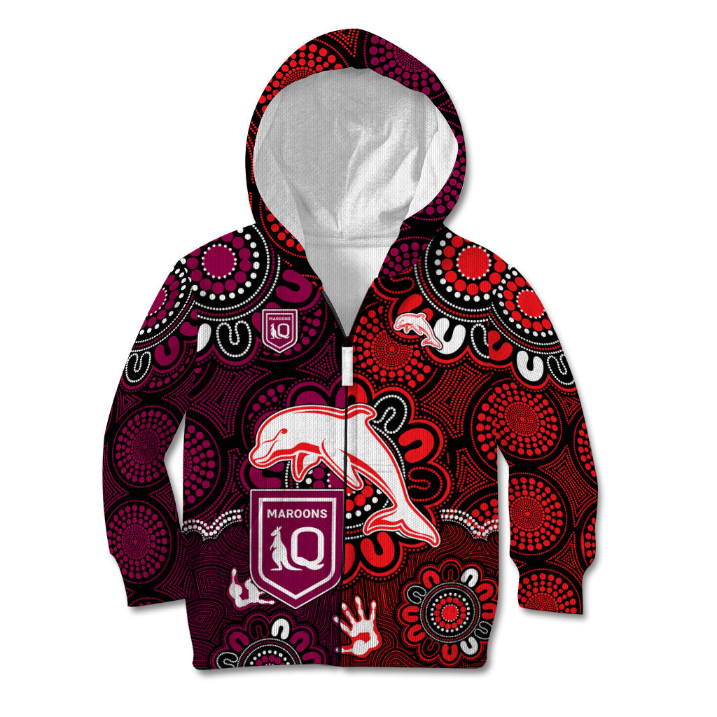 nrl-dolphins-combine-queensland-origin-kid-hoodie-indigenous-aboriginal-style