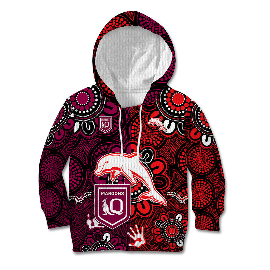 custom-text-and-number-nrl-dolphins-combine-queensland-origin-kid-hoodie-indigenous-aboriginal-style