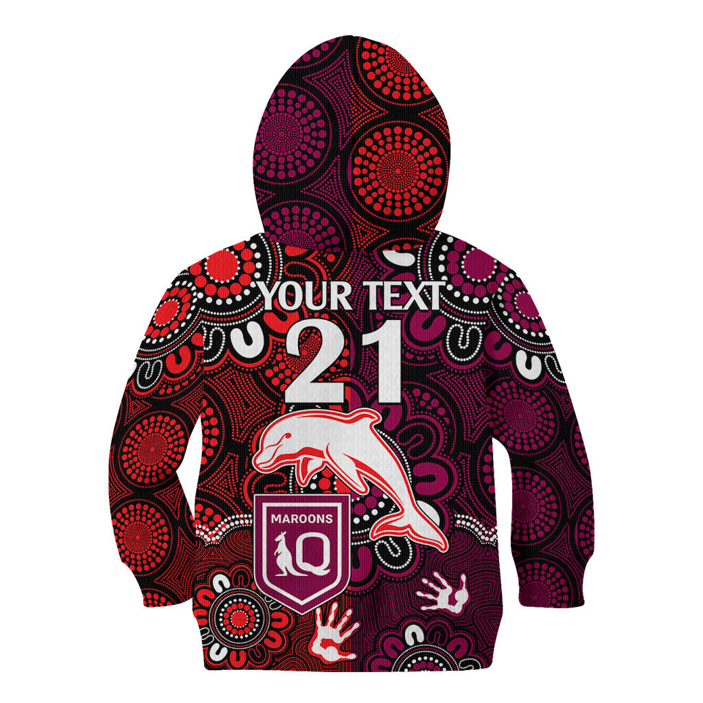 custom-text-and-number-nrl-dolphins-combine-queensland-origin-kid-hoodie-indigenous-aboriginal-style