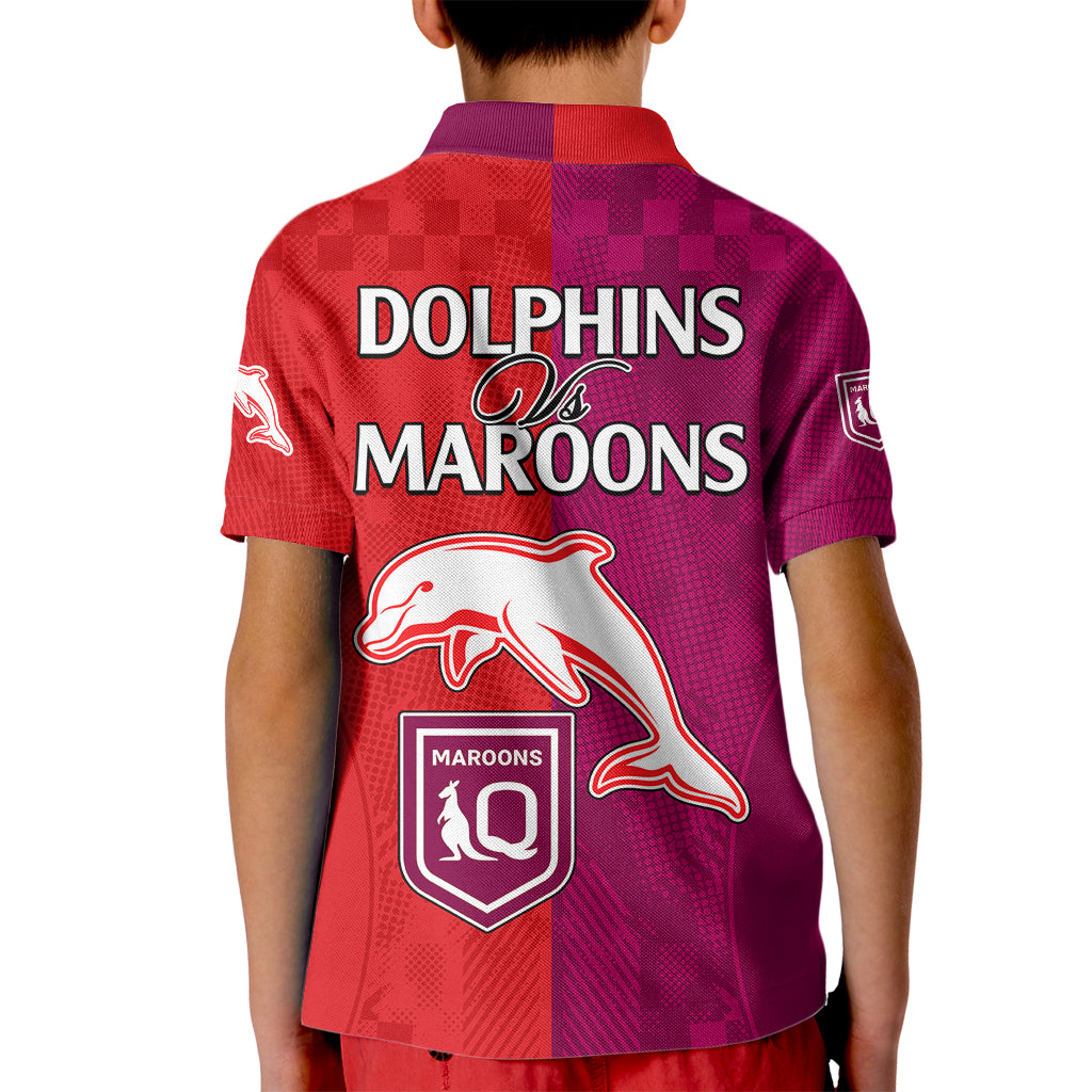 nrl-dolphins-combine-queensland-origin-kid-polo-shirt-sporty-style-2023