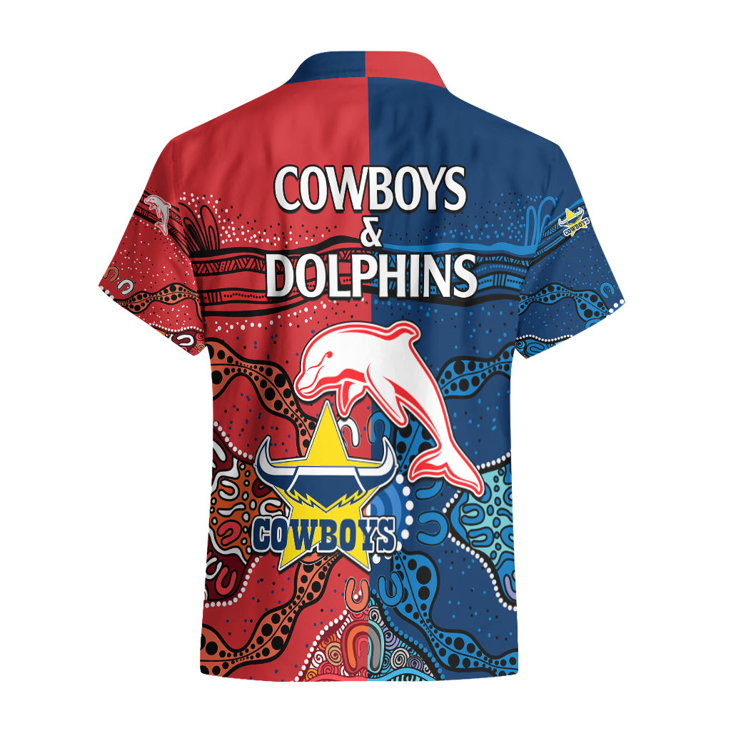 NRL Half Dolphins and Half Cowboys Rugby Hawaiian Shirt Aboriginal 2023 - Vibe Hoodie Shop