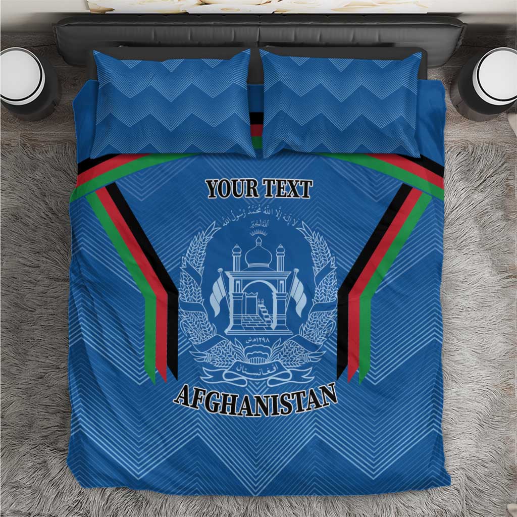 Custom Afghanistan Cricket Bedding Set Afghan Coat Of Arm with Special Flag - Vibe Hoodie Shop