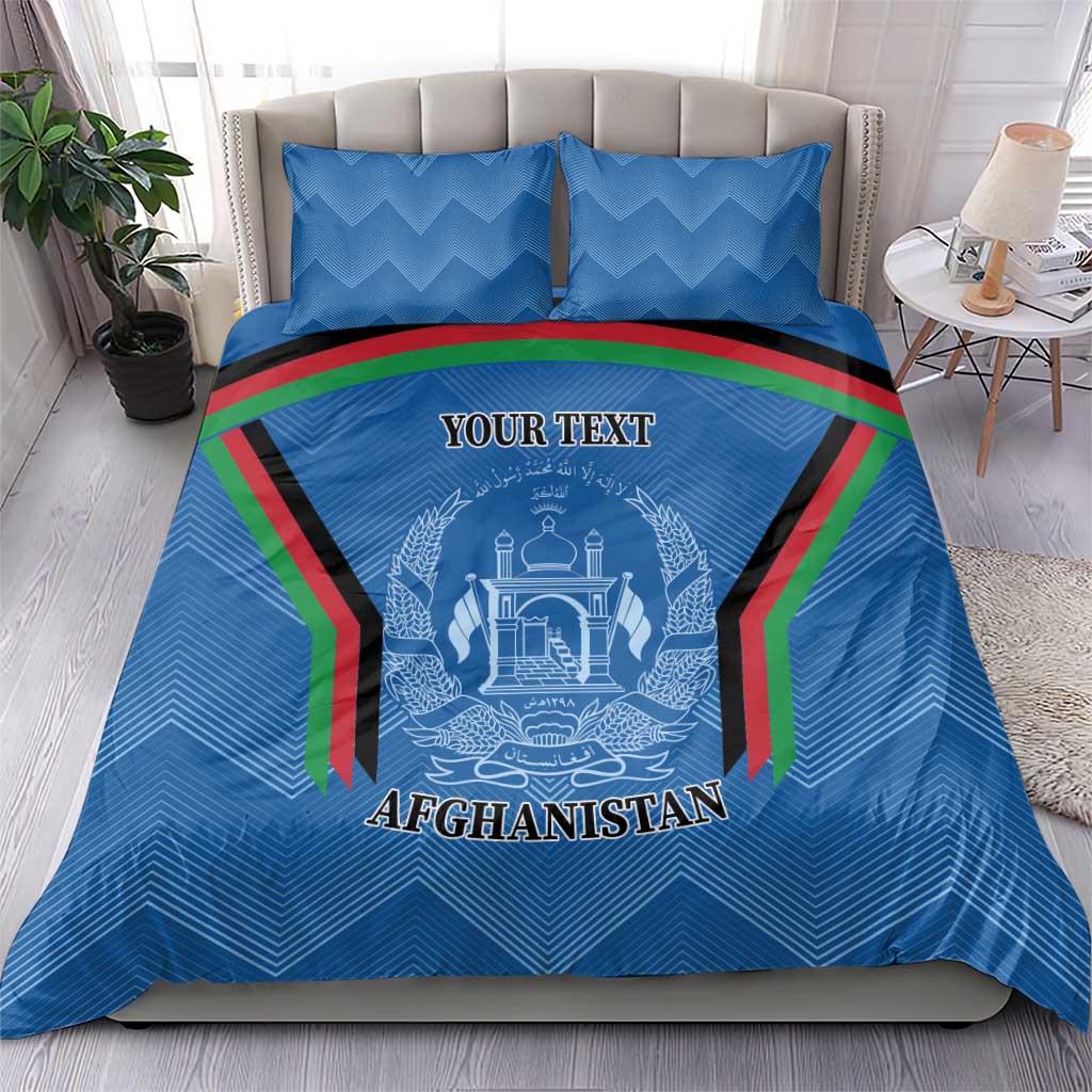 Custom Afghanistan Cricket Bedding Set Afghan Coat Of Arm with Special Flag - Vibe Hoodie Shop
