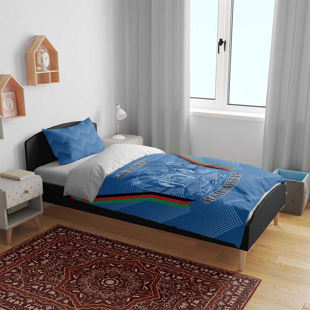 Custom Afghanistan Cricket Bedding Set Afghan Coat Of Arm with Special Flag - Vibe Hoodie Shop