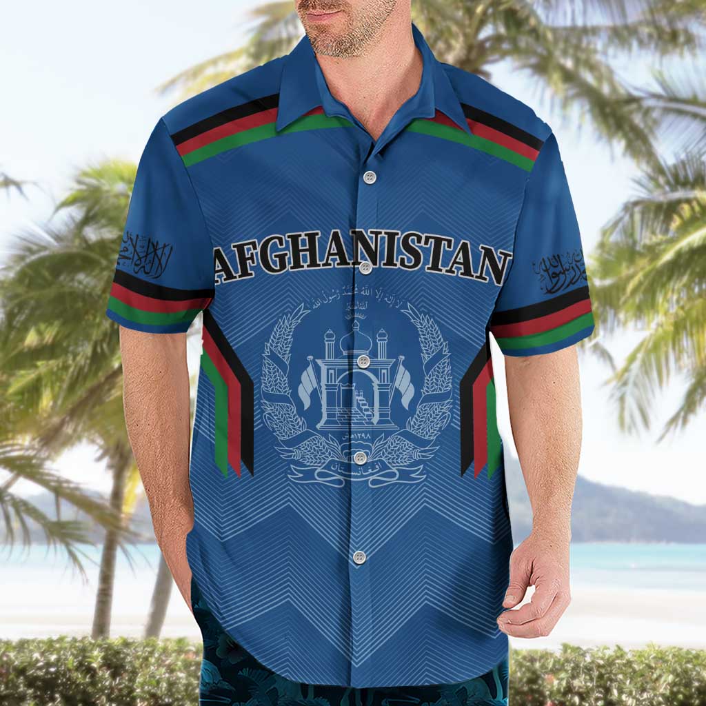 Custom Afghanistan Cricket Hawaiian Shirt Afghan Coat Of Arm with Special Flag - Vibe Hoodie Shop