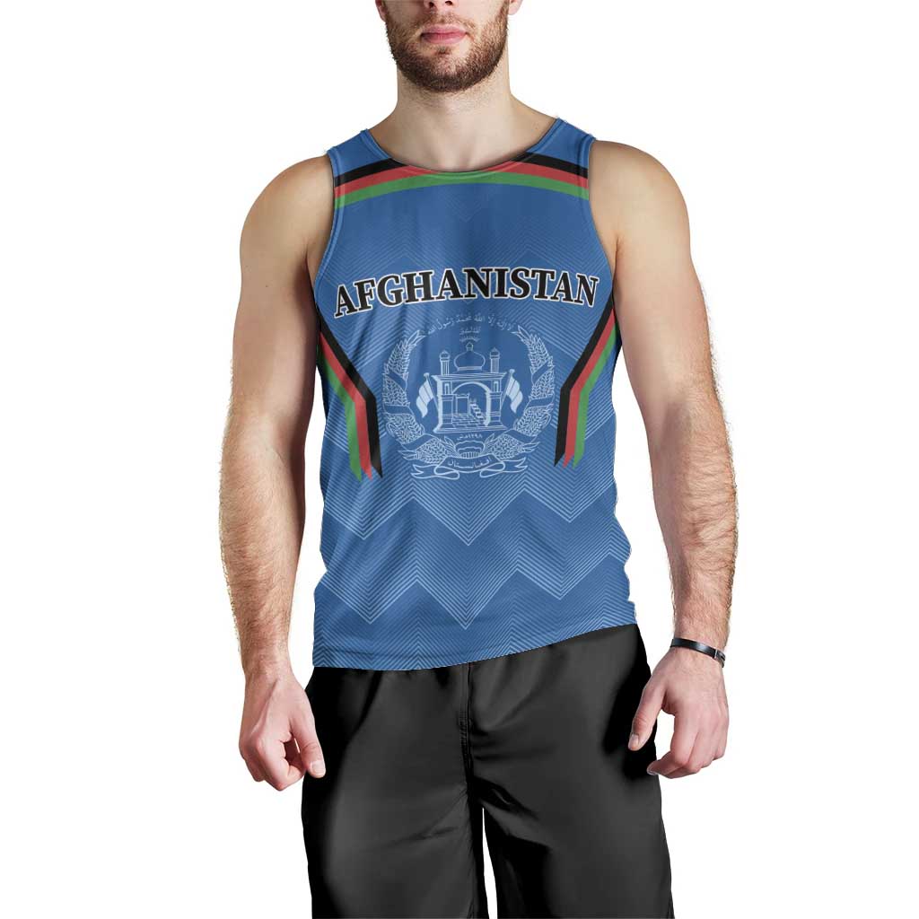Custom Afghanistan Cricket Men Tank Top Afghan Coat Of Arm with Special Flag - Vibe Hoodie Shop