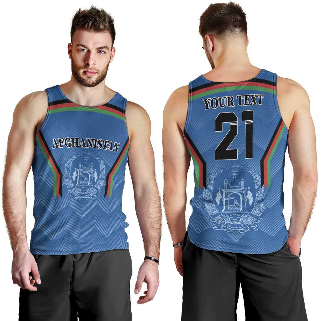 Custom Afghanistan Cricket Men Tank Top Afghan Coat Of Arm with Special Flag - Vibe Hoodie Shop