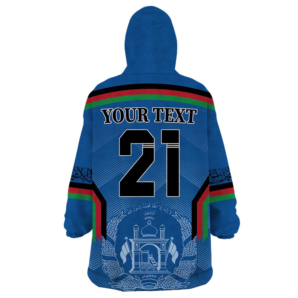 Custom Afghanistan Cricket Wearable Blanket Hoodie Afghan Coat Of Arm with Special Flag - Vibe Hoodie Shop