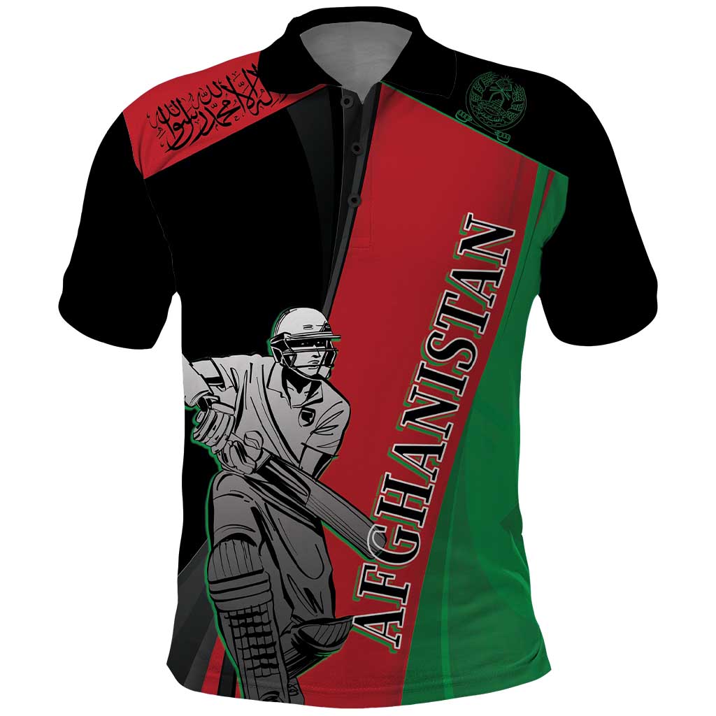 Custom Afghanistan Cricket Polo Shirt Sporty Version LT9 - Vibe Hoodie Shop