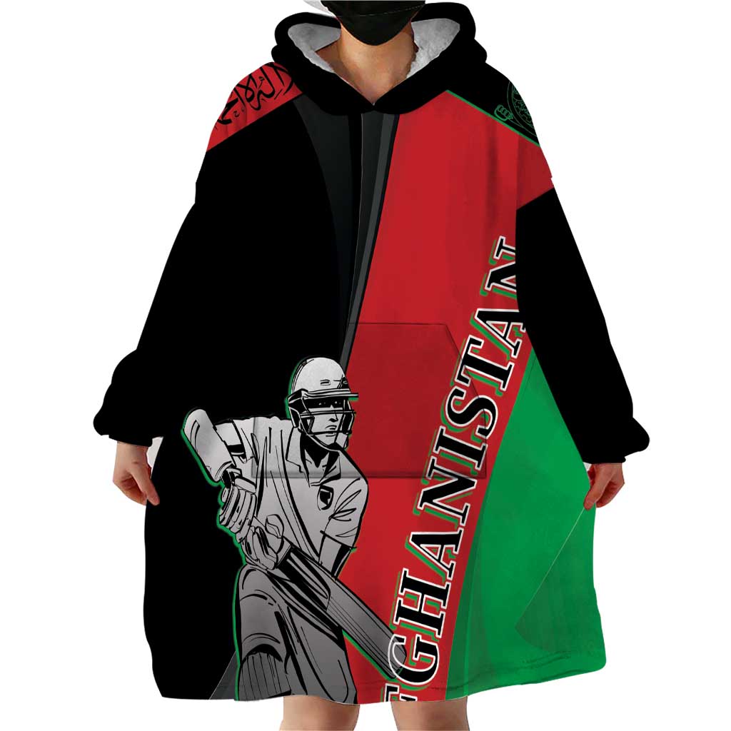 Custom Afghanistan Cricket Wearable Blanket Hoodie Sporty Version - Vibe Hoodie Shop