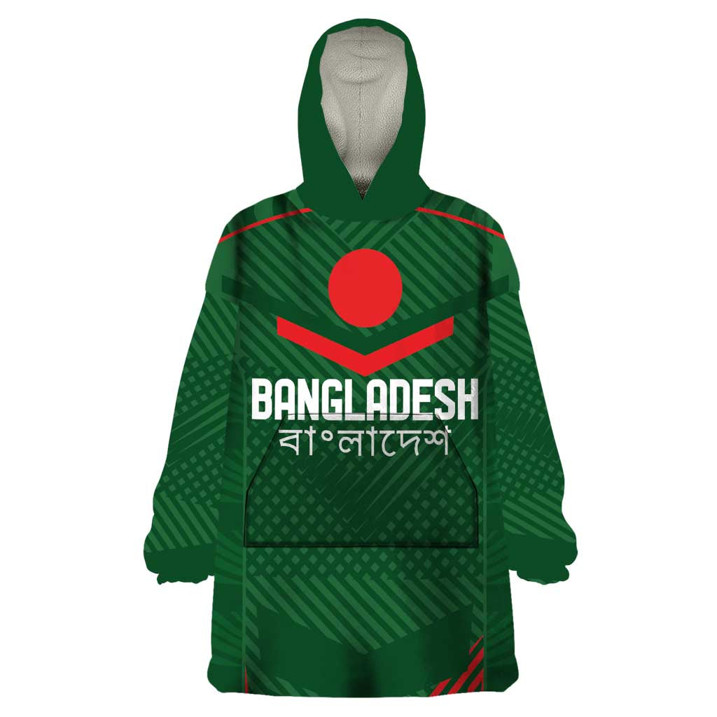 Custom Bangladesh Cricket Wearable Blanket Hoodie Go Tigers Sporty Version - Vibe Hoodie Shop