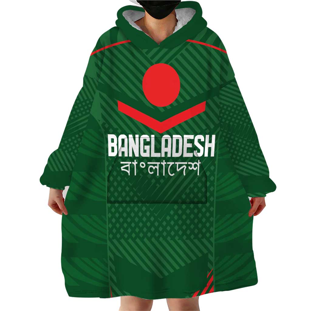 Custom Bangladesh Cricket Wearable Blanket Hoodie Go Tigers Sporty Version - Vibe Hoodie Shop