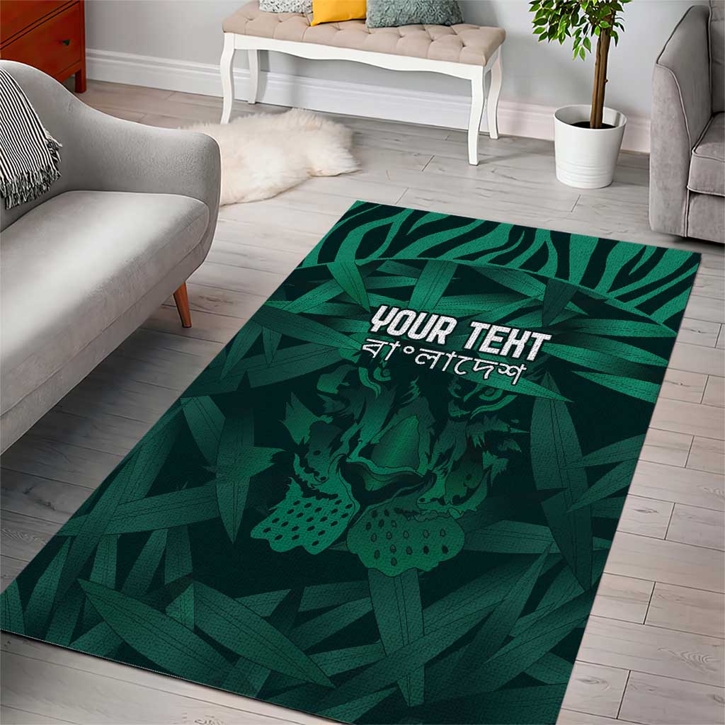 Royal Bengal Tiger Bangladesh Cricket Custom Area Rug The Red and Green Version - Vibe Hoodie Shop