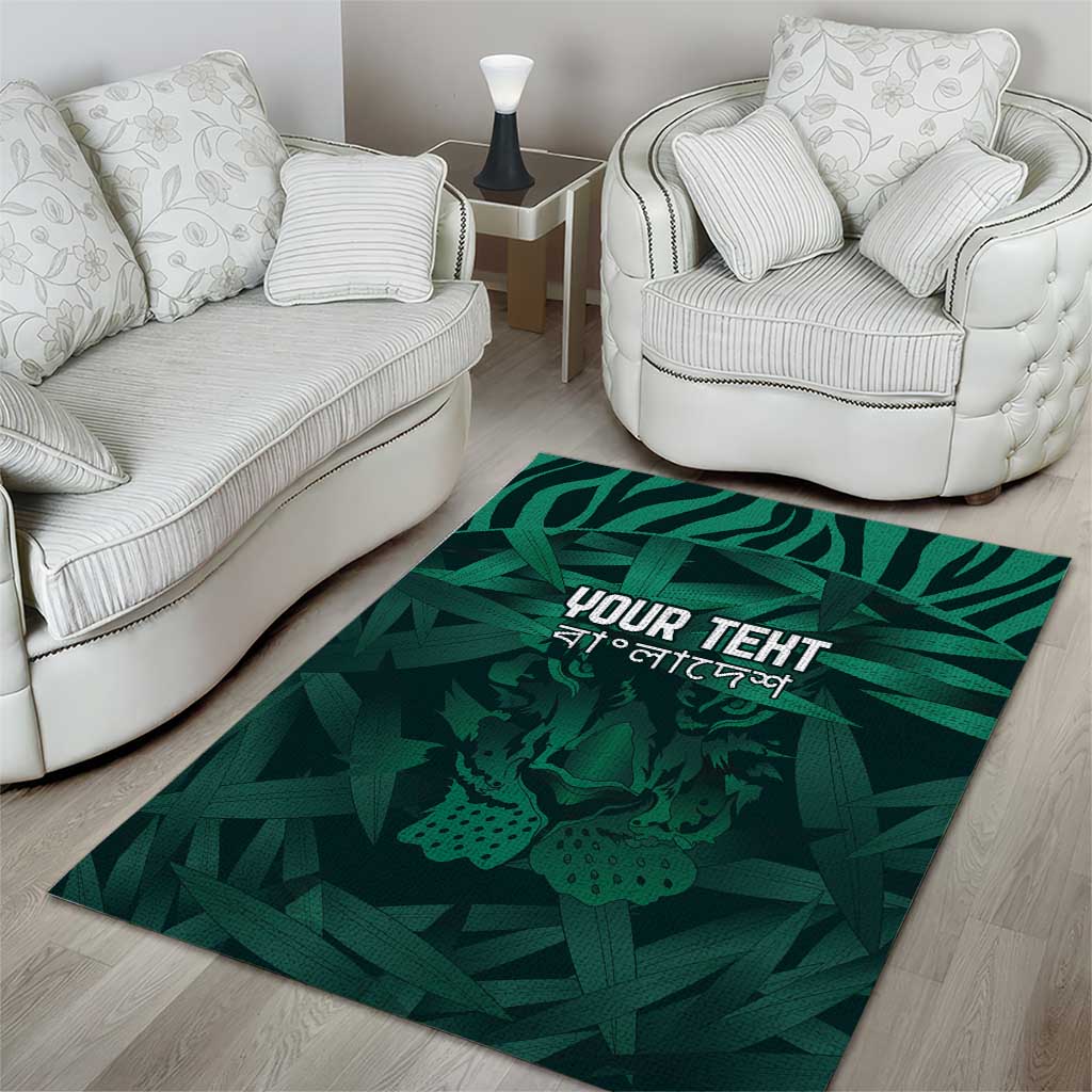 Royal Bengal Tiger Bangladesh Cricket Custom Area Rug The Red and Green Version - Vibe Hoodie Shop