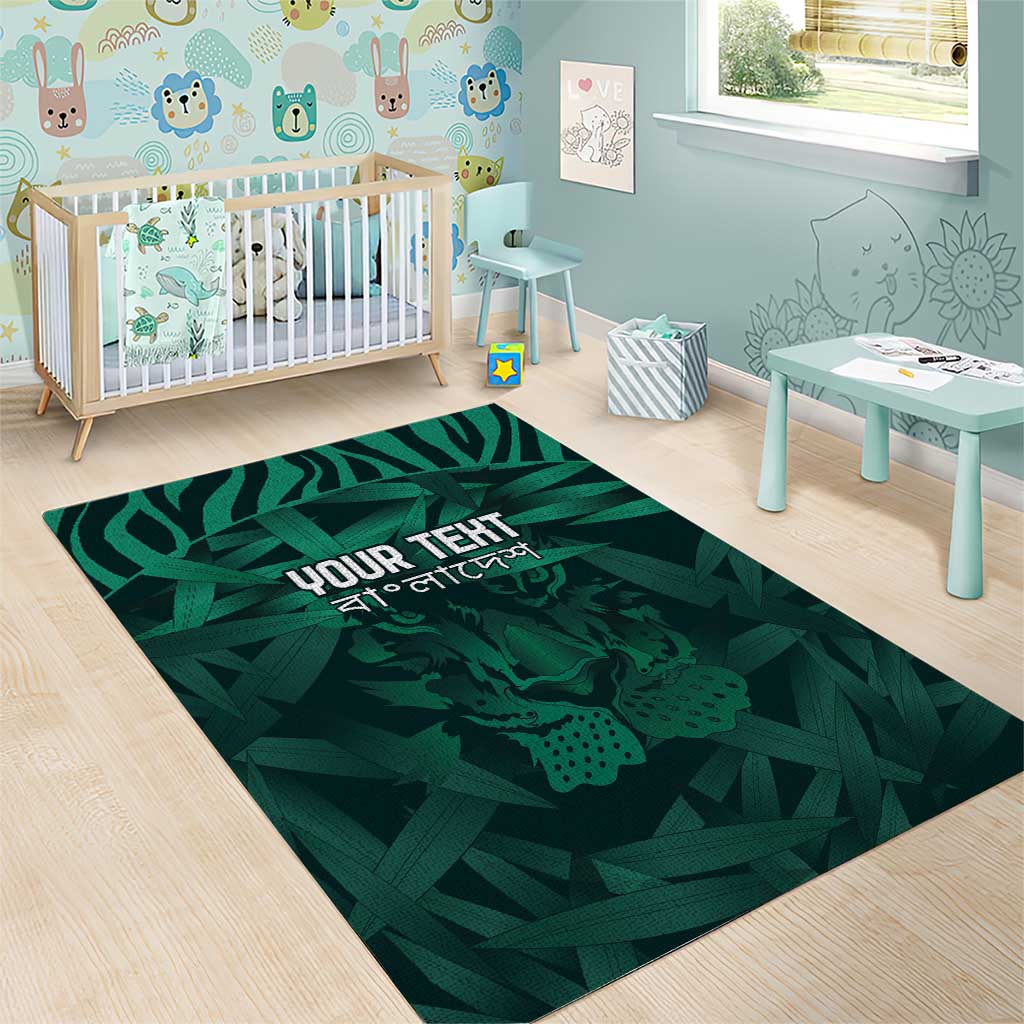 Royal Bengal Tiger Bangladesh Cricket Custom Area Rug The Red and Green Version - Vibe Hoodie Shop