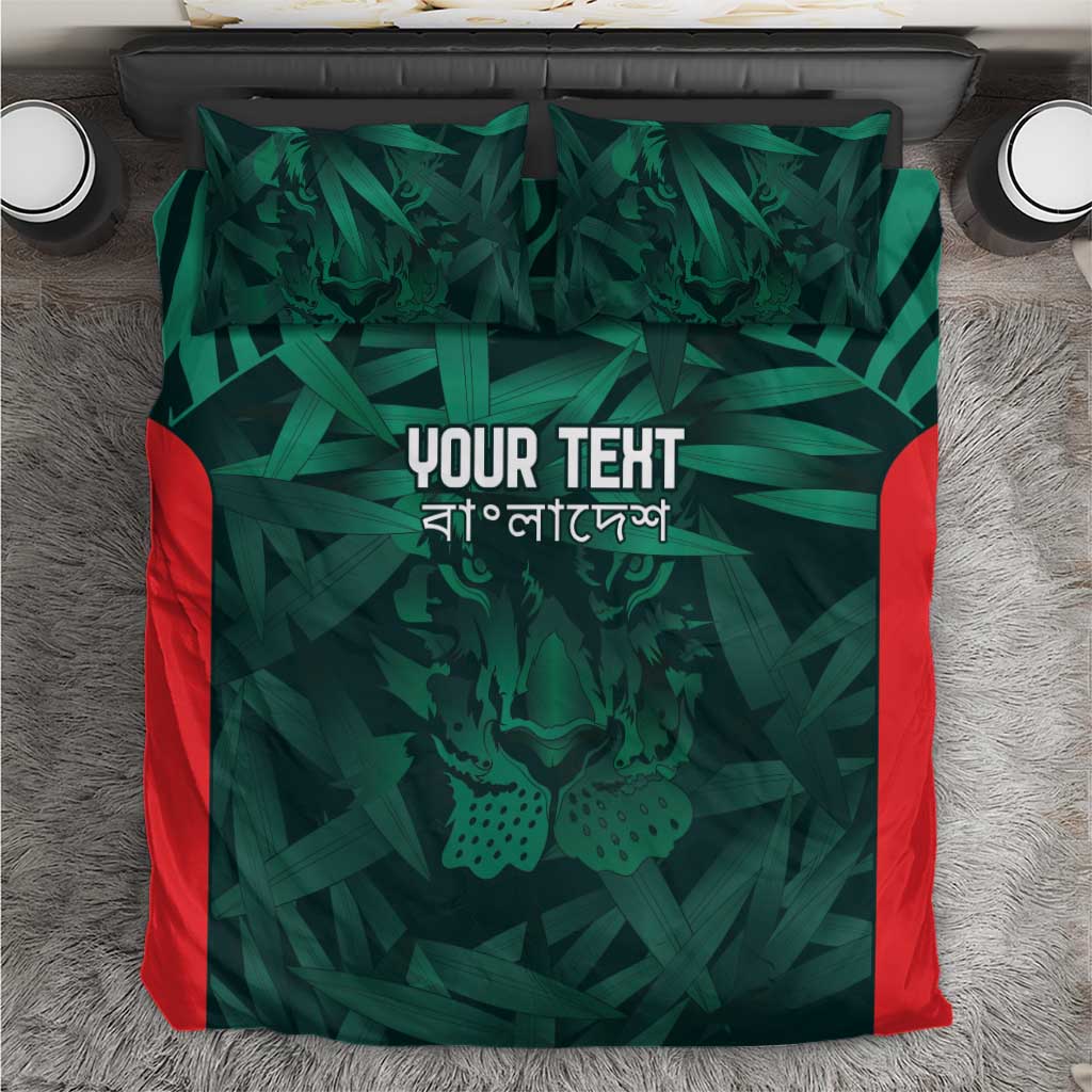 Royal Bengal Tiger Bangladesh Cricket Custom Bedding Set The Red and Green Version - Vibe Hoodie Shop
