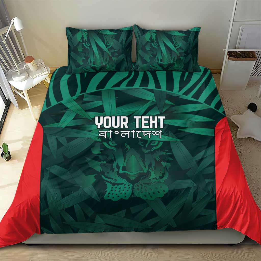 Royal Bengal Tiger Bangladesh Cricket Custom Bedding Set The Red and Green Version - Vibe Hoodie Shop