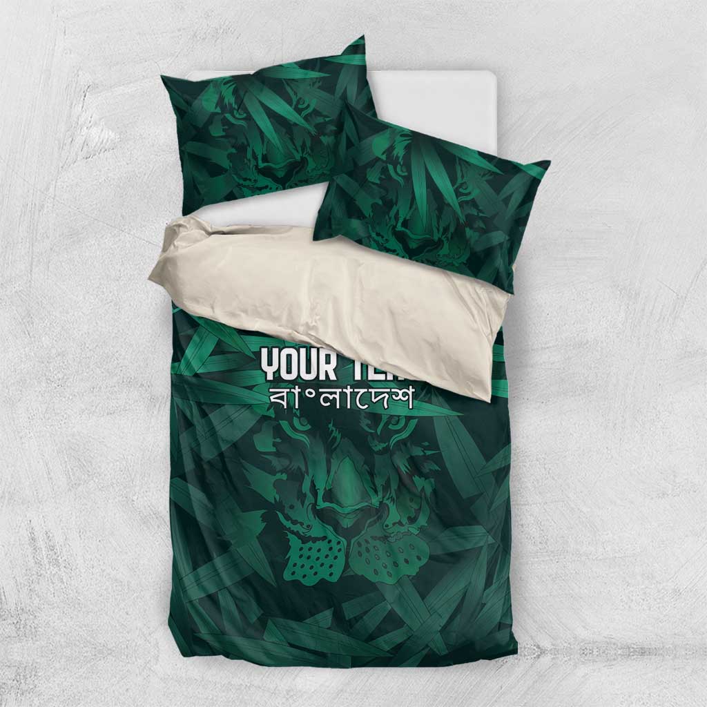 Royal Bengal Tiger Bangladesh Cricket Custom Bedding Set The Red and Green Version - Vibe Hoodie Shop