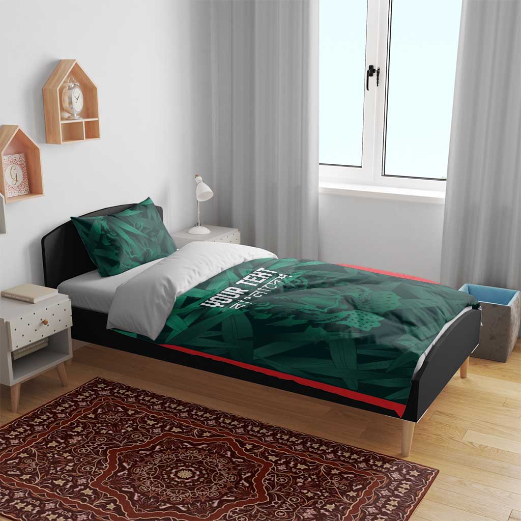 Royal Bengal Tiger Bangladesh Cricket Custom Bedding Set The Red and Green Version - Vibe Hoodie Shop