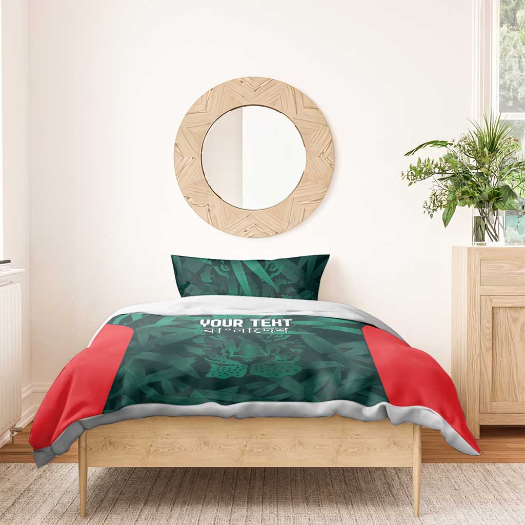 Royal Bengal Tiger Bangladesh Cricket Custom Bedding Set The Red and Green Version - Vibe Hoodie Shop