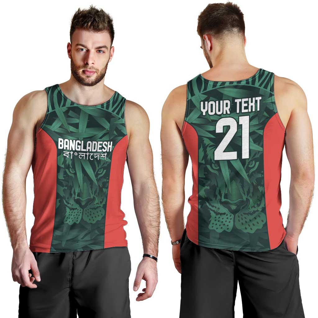 Royal Bengal Tiger Bangladesh Cricket Custom Men Tank Top The Red and Green Version - Vibe Hoodie Shop