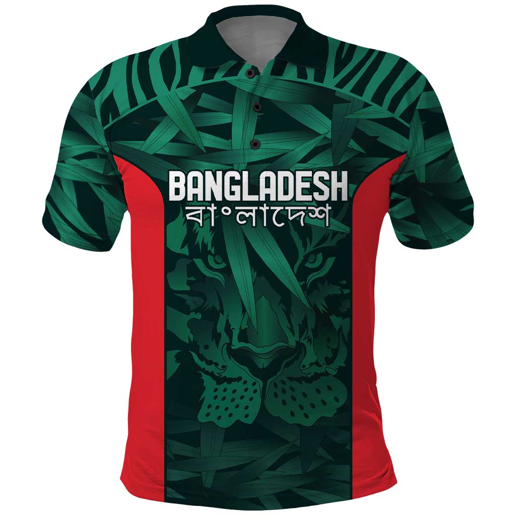 Royal Bengal Tiger Bangladesh Cricket Custom Polo Shirt The Red and Green Version LT9 - Vibe Hoodie Shop