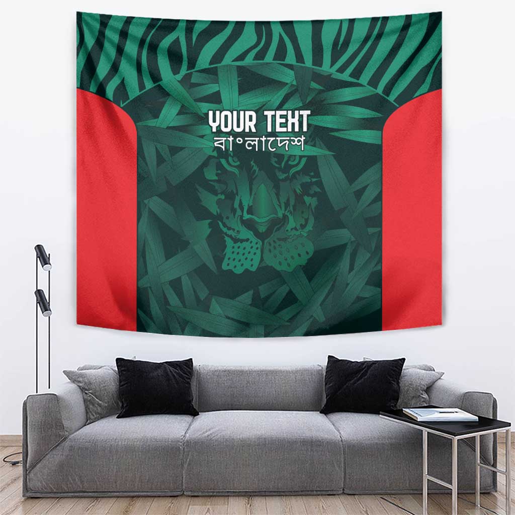 Royal Bengal Tiger Bangladesh Cricket Custom Tapestry The Red and Green Version - Vibe Hoodie Shop