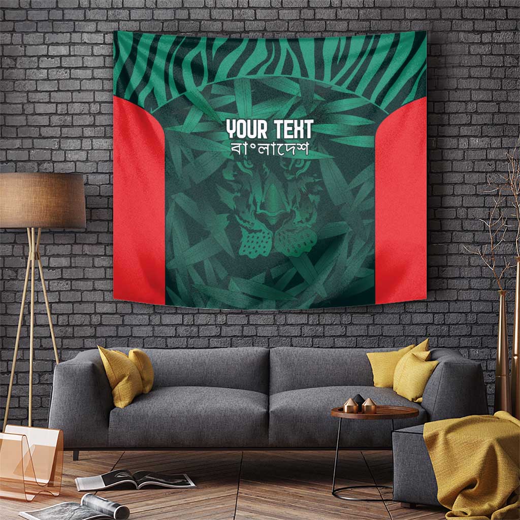 Royal Bengal Tiger Bangladesh Cricket Custom Tapestry The Red and Green Version - Vibe Hoodie Shop