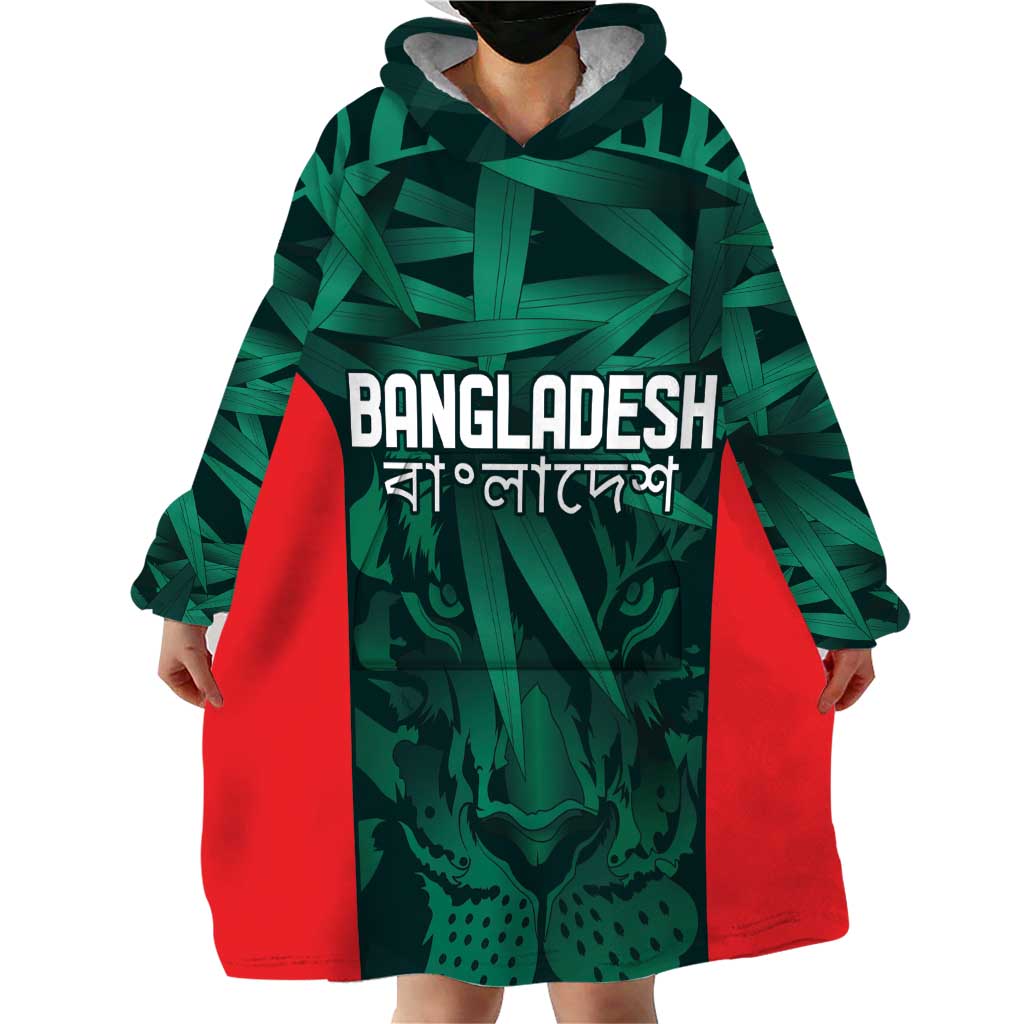 Royal Bengal Tiger Bangladesh Cricket Custom Wearable Blanket Hoodie The Red and Green Version - Vibe Hoodie Shop