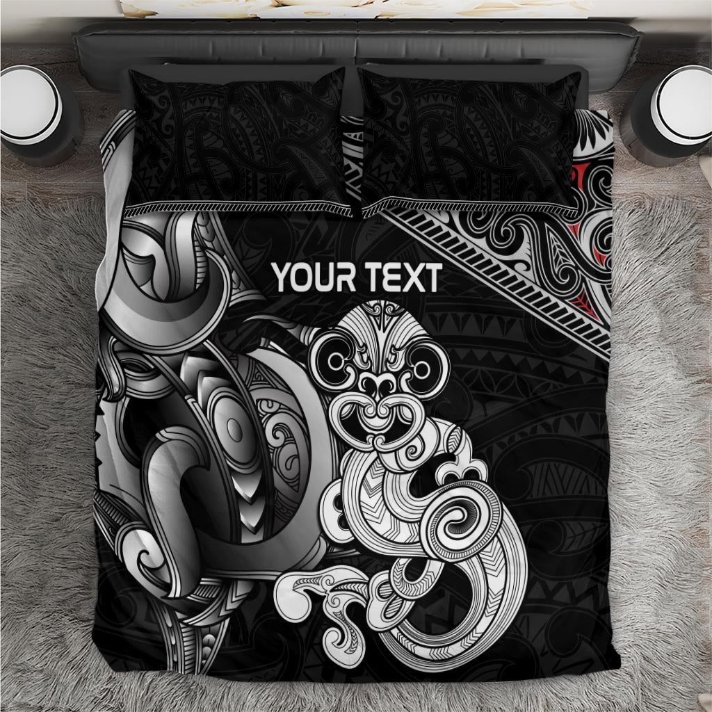 Personalised New Zealand Potae Pango Cricket Bedding Set Special Maori Hei Tiki Tribal Tattoo - Vibe Hoodie Shop