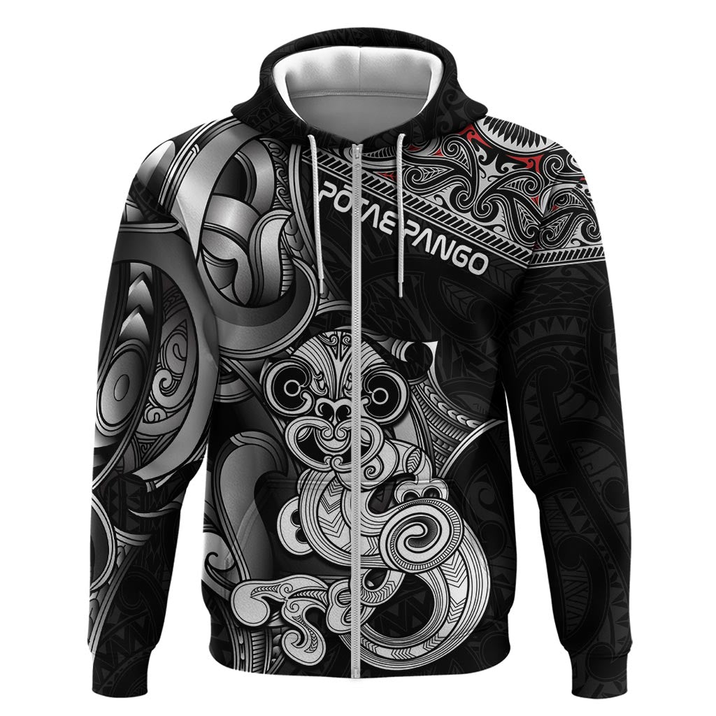 Personalised New Zealand Potae Pango Cricket Hoodie Special Maori Hei Tiki Tribal Tattoo LT9 - Vibe Hoodie Shop