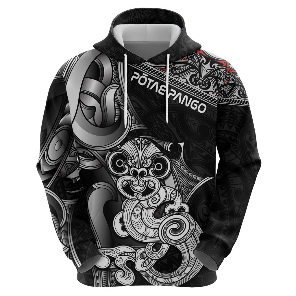 Personalised New Zealand Potae Pango Cricket Hoodie Special Maori Hei Tiki Tribal Tattoo LT9 - Vibe Hoodie Shop