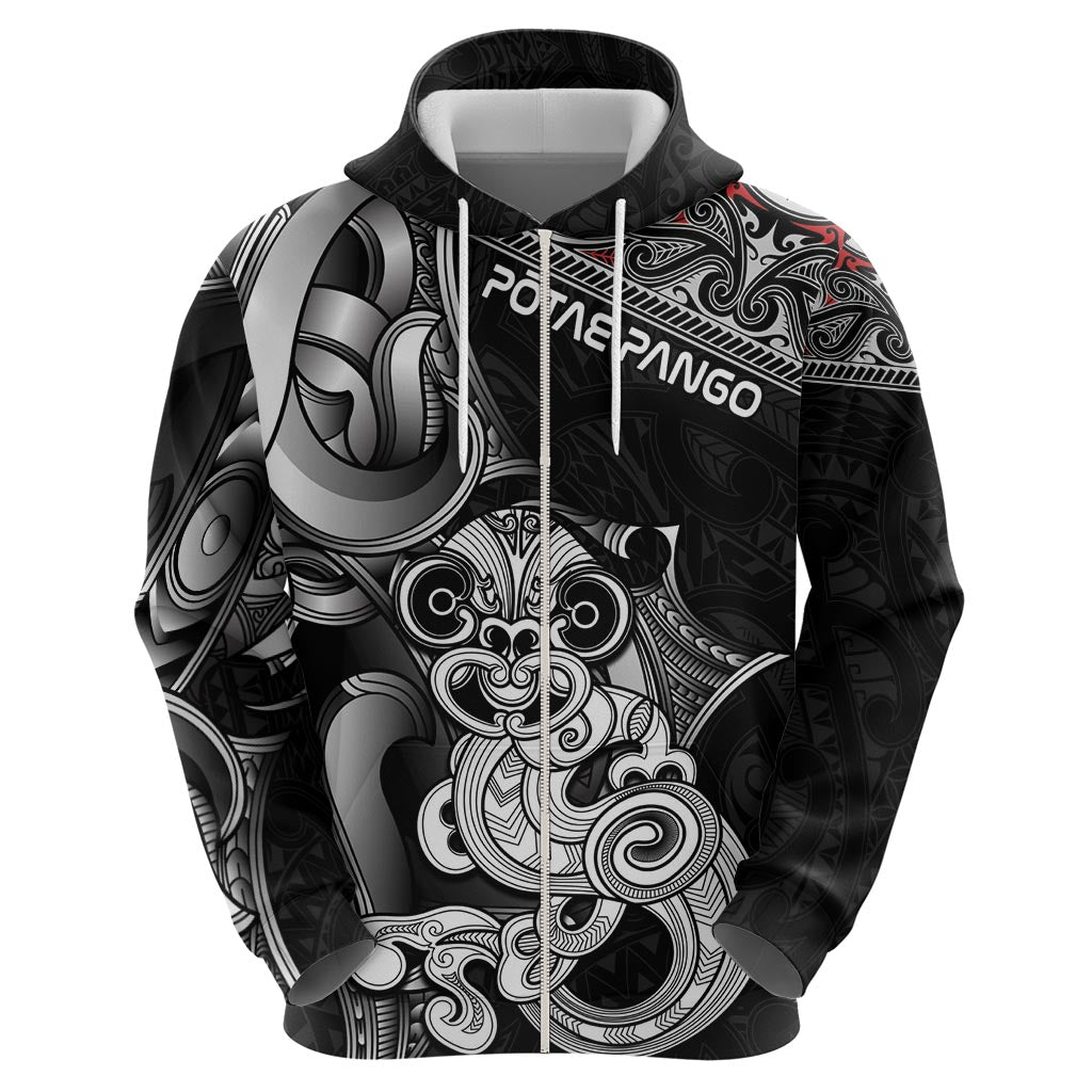 Personalised New Zealand Potae Pango Cricket Hoodie Special Maori Hei Tiki Tribal Tattoo LT9 - Vibe Hoodie Shop