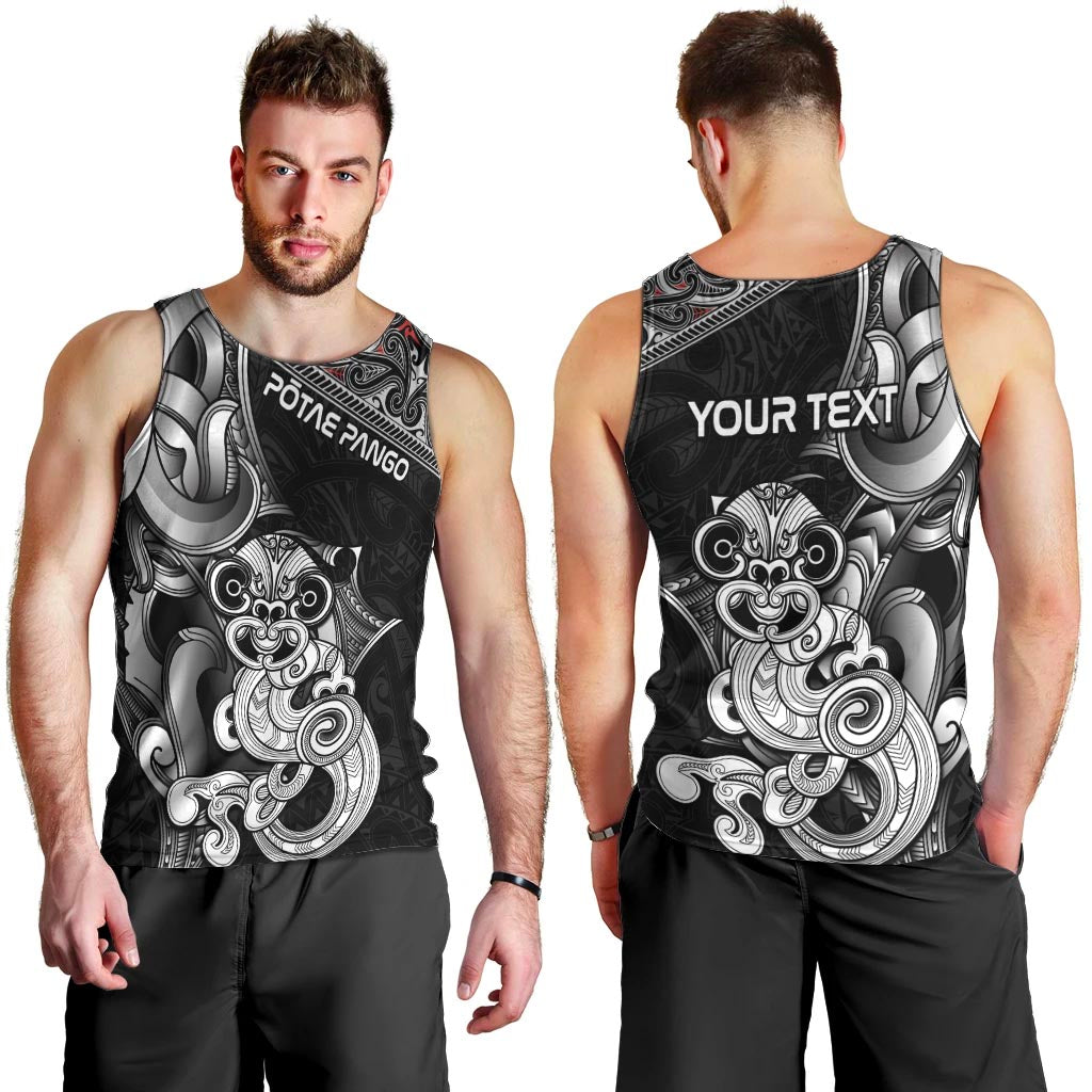 Personalised New Zealand Potae Pango Cricket Men Tank Top Special Maori Hei Tiki Tribal Tattoo - Vibe Hoodie Shop