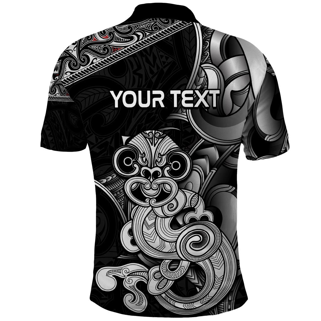 Personalised New Zealand Potae Pango Cricket Polo Shirt Special Maori Hei Tiki Tribal Tattoo LT9 - Vibe Hoodie Shop