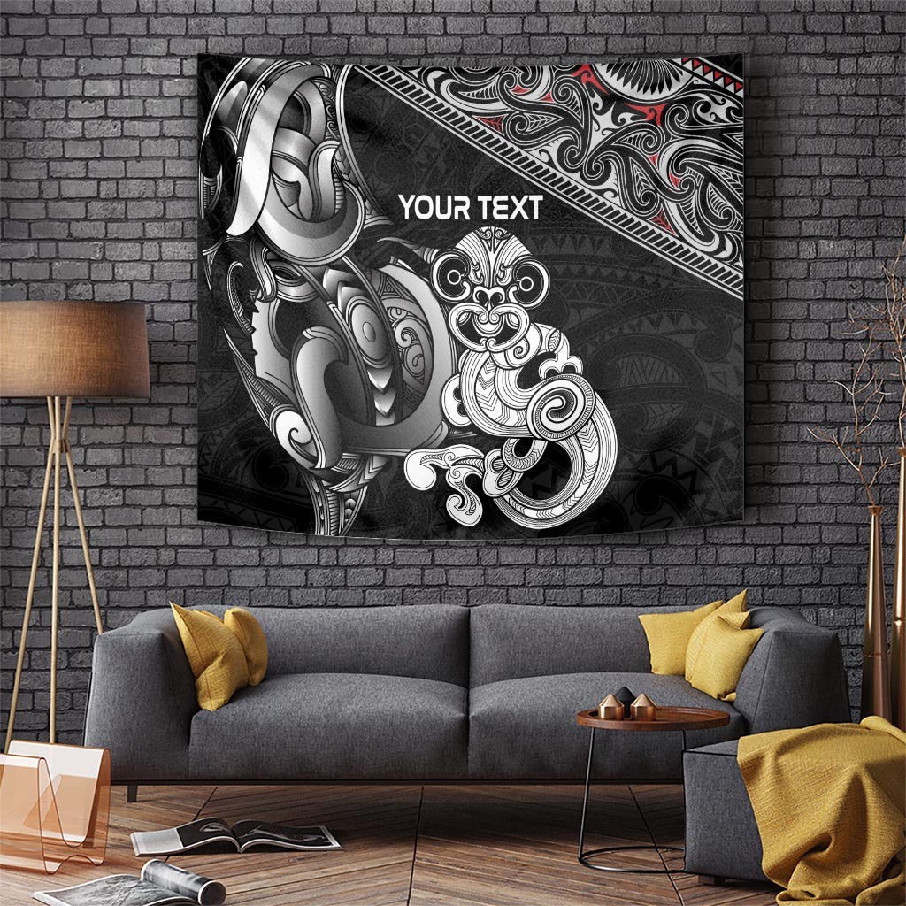 Personalised New Zealand Potae Pango Cricket Tapestry Special Maori Hei Tiki Tribal Tattoo - Vibe Hoodie Shop