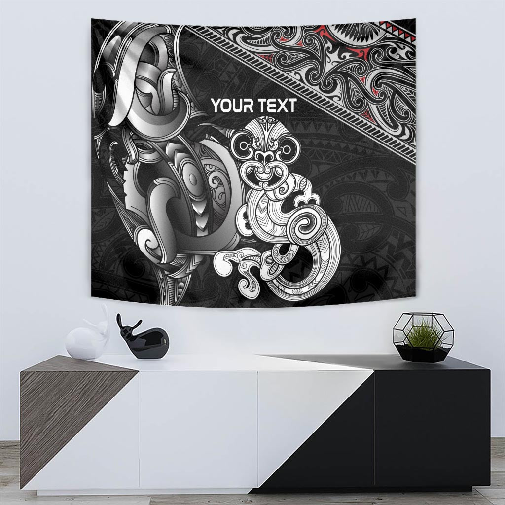 Personalised New Zealand Potae Pango Cricket Tapestry Special Maori Hei Tiki Tribal Tattoo - Vibe Hoodie Shop