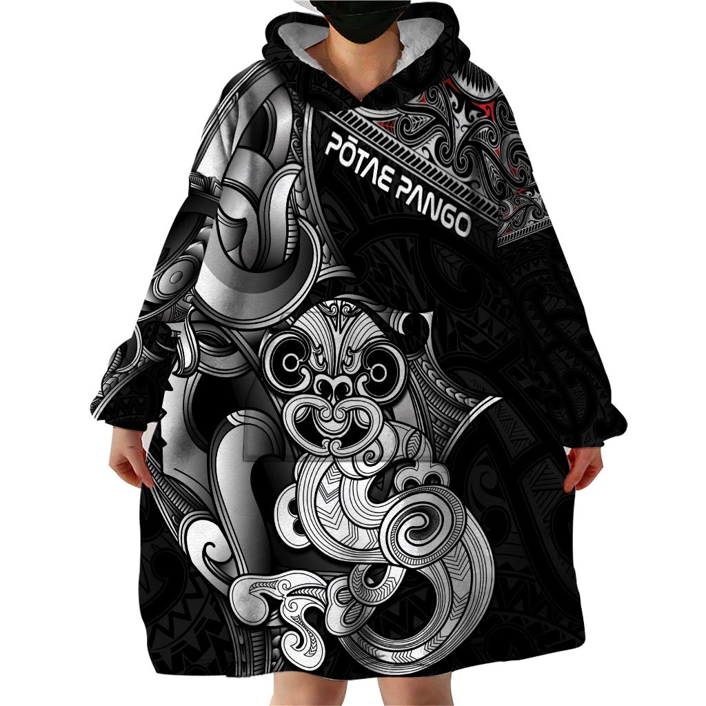 Personalised New Zealand Potae Pango Cricket Wearable Blanket Hoodie Special Maori Hei Tiki Tribal Tattoo - Vibe Hoodie Shop