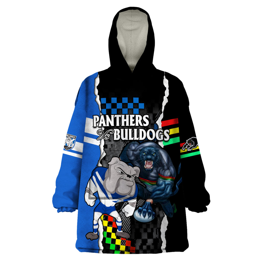 NRL Combine Bulldogs and Panthers Wearable Blanket Hoodie - Vibe Hoodie Shop