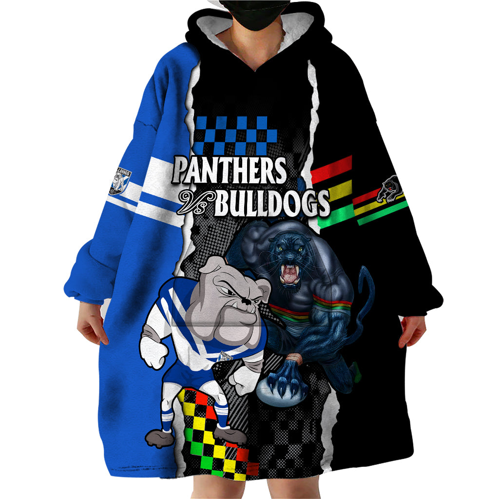 NRL Combine Bulldogs and Panthers Wearable Blanket Hoodie - Vibe Hoodie Shop